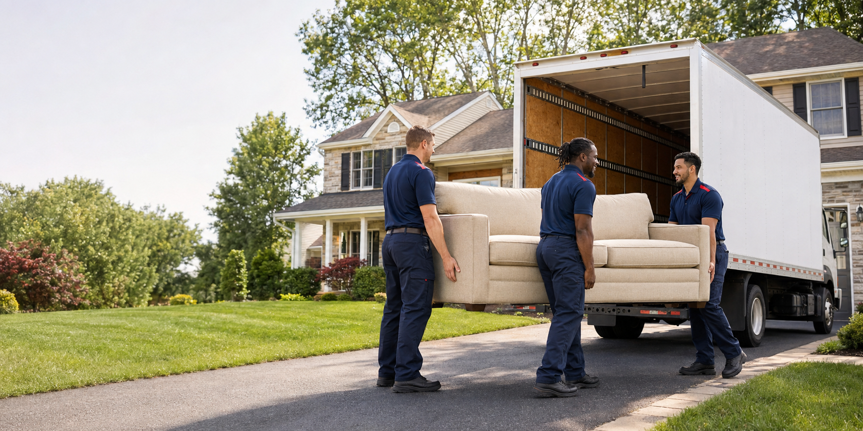 Professional moving crew ready for a long-distance relocation